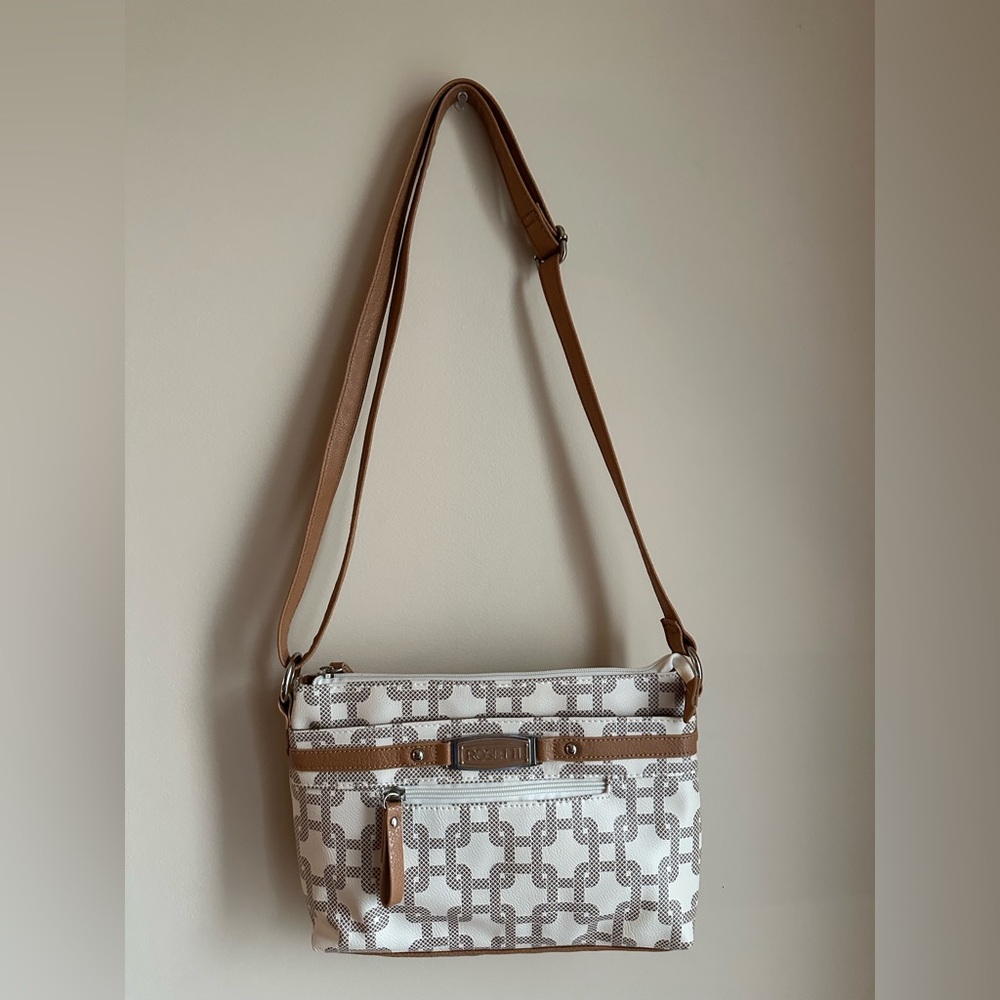 Rosetti Elegant Tan and White Shoulder Bag